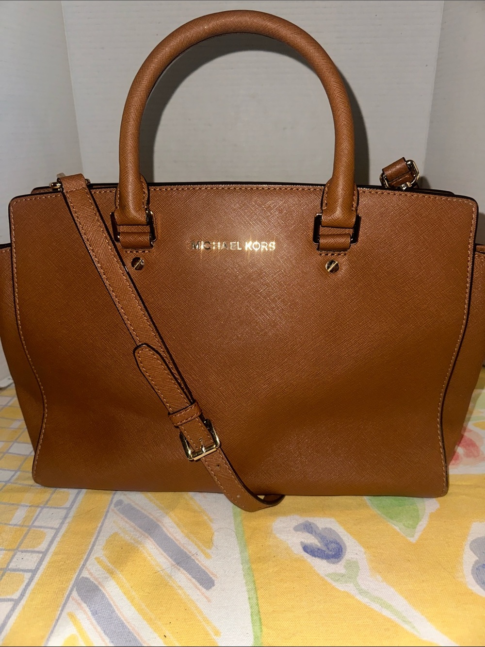 MICHAEL KORS  large Selma saffiano leather satchel